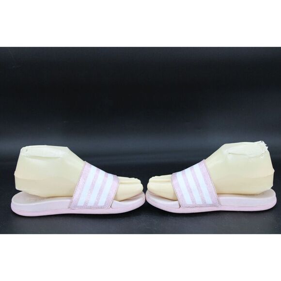 Adidas Girl's Youth Adilette Comfort Slide Sandals Pnk/Wht #FY8834 Size: 2 - Picture 7 of 11